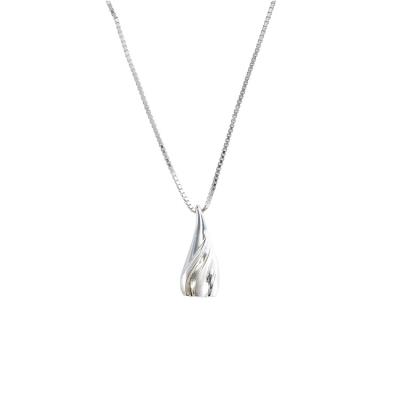 sterling silver tear drop cremation pendant necklace